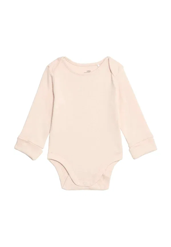 Комплект из 5 боди с длинным рукавом Marks & Spencer, нейтральный — фото 4
