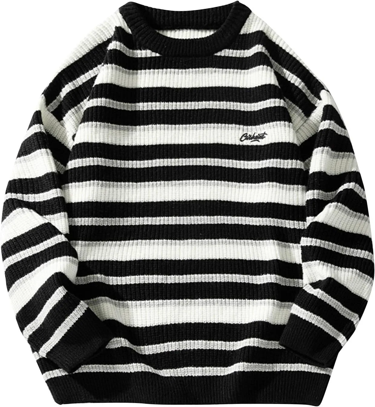 

Полосатый свитер с круглым вырезом Color Block Loose Fit AQAYL