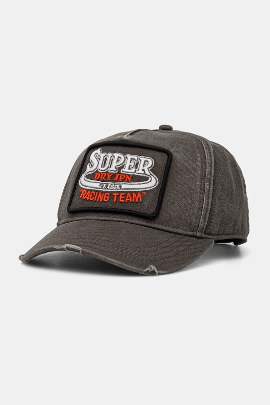 

Хлопковая кепка с козырьком Superdry, серый