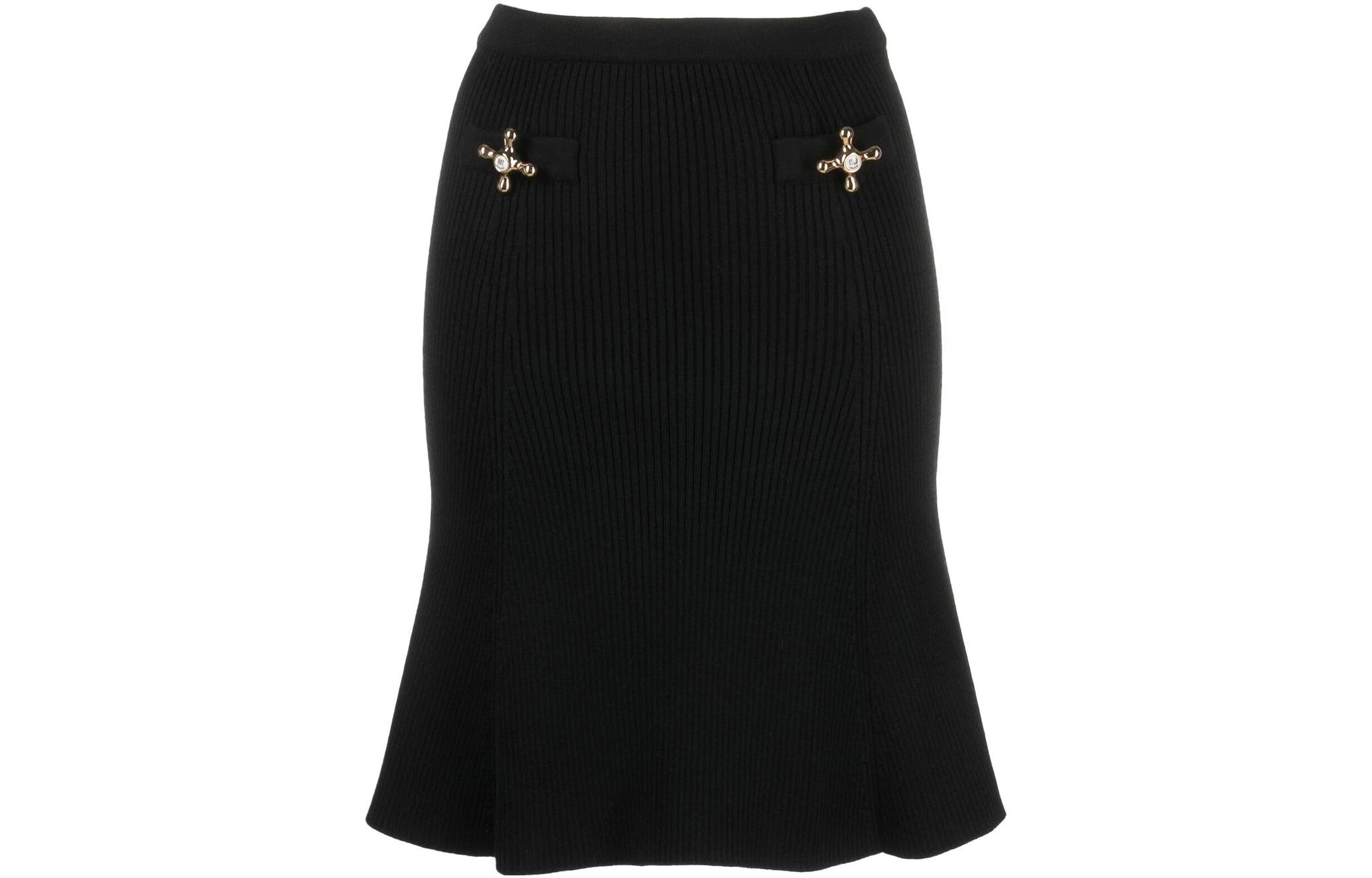 

Повседневная длинная юбка женская черная MOSCHINO