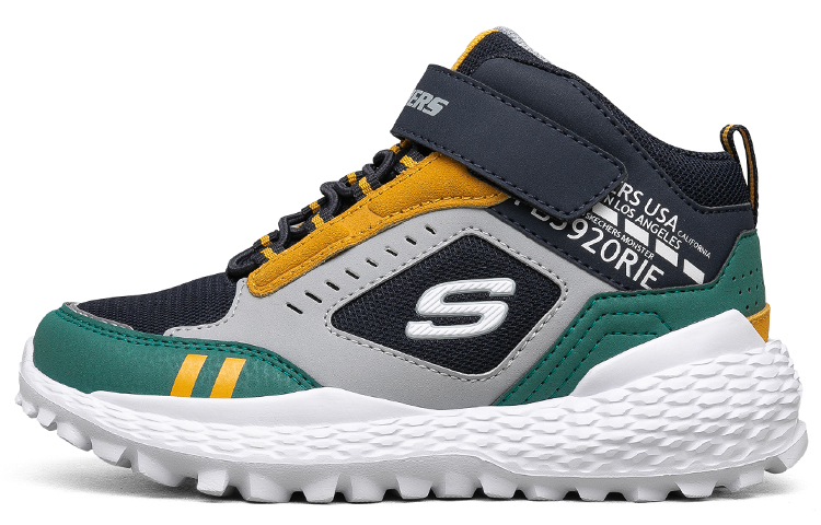 Skechers Скользостойкие амортизирующие износостойкие детские повседневные ботинки blue green для подростков — фото 3