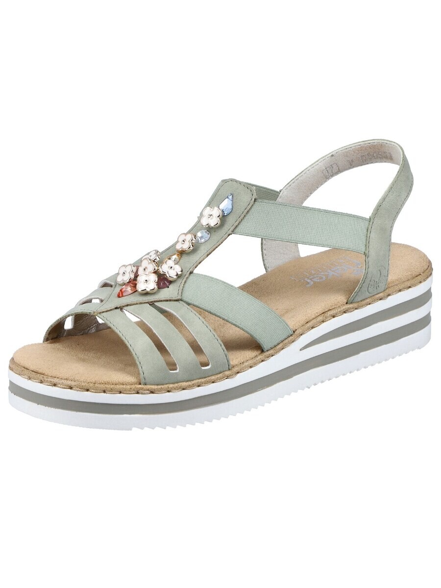 Босоножки на высоком каблуке Rieker Strap Sandals, зеленый