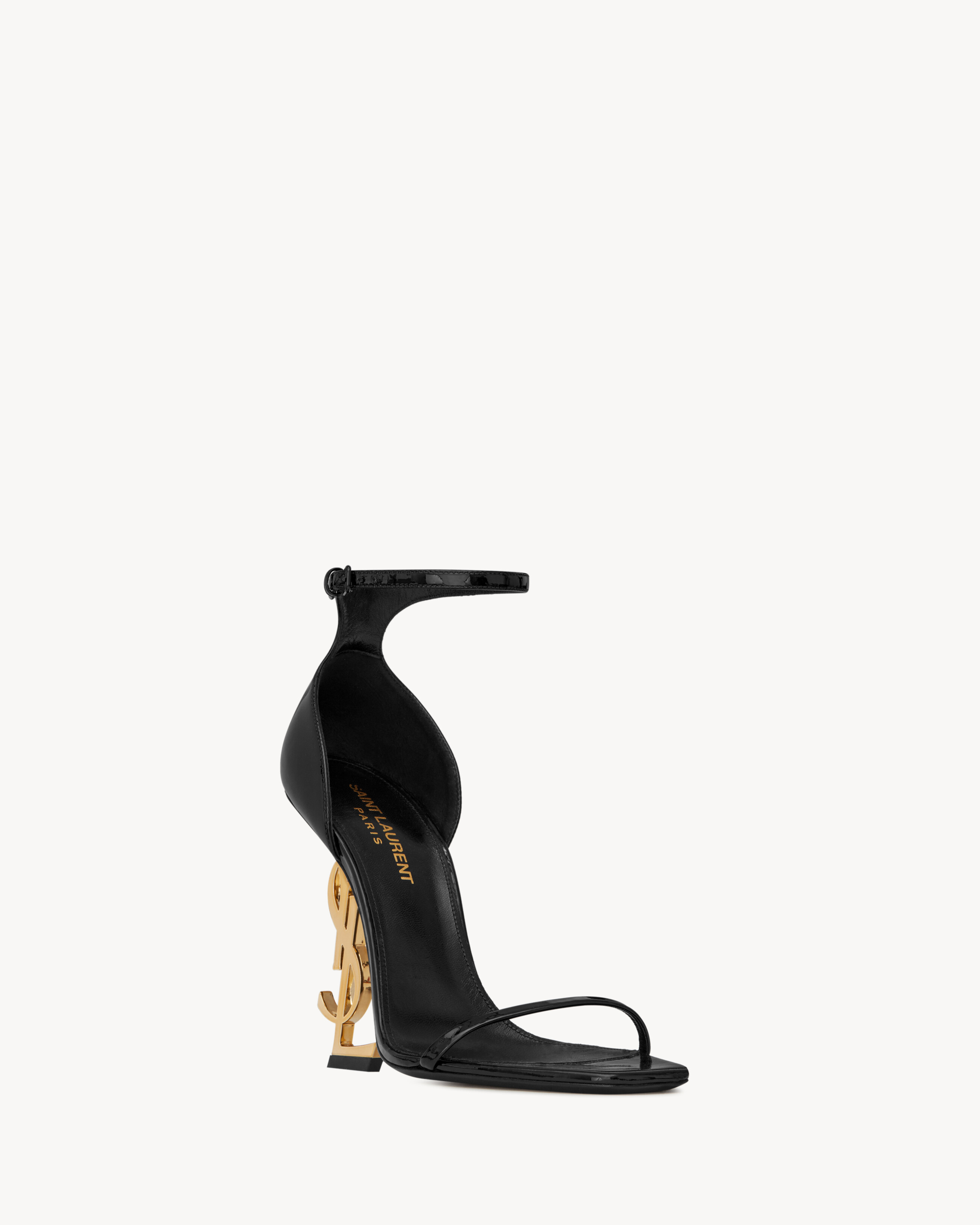 Босоножки OPYUM из лакированной кожи Saint Laurent, черный — фото 4