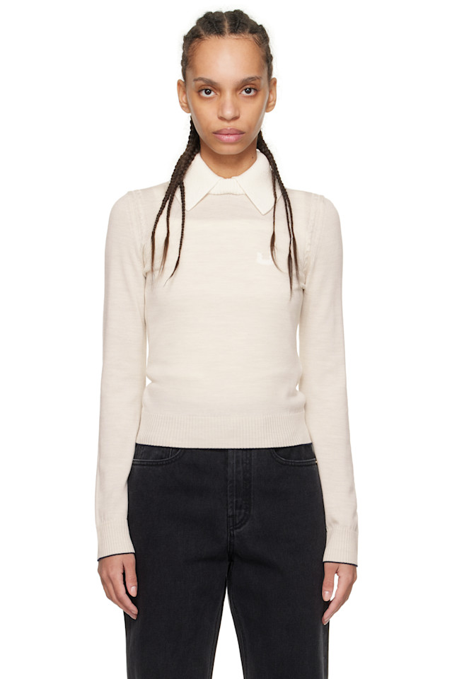 

Поло из трикотажа Jacquemus, бежевый