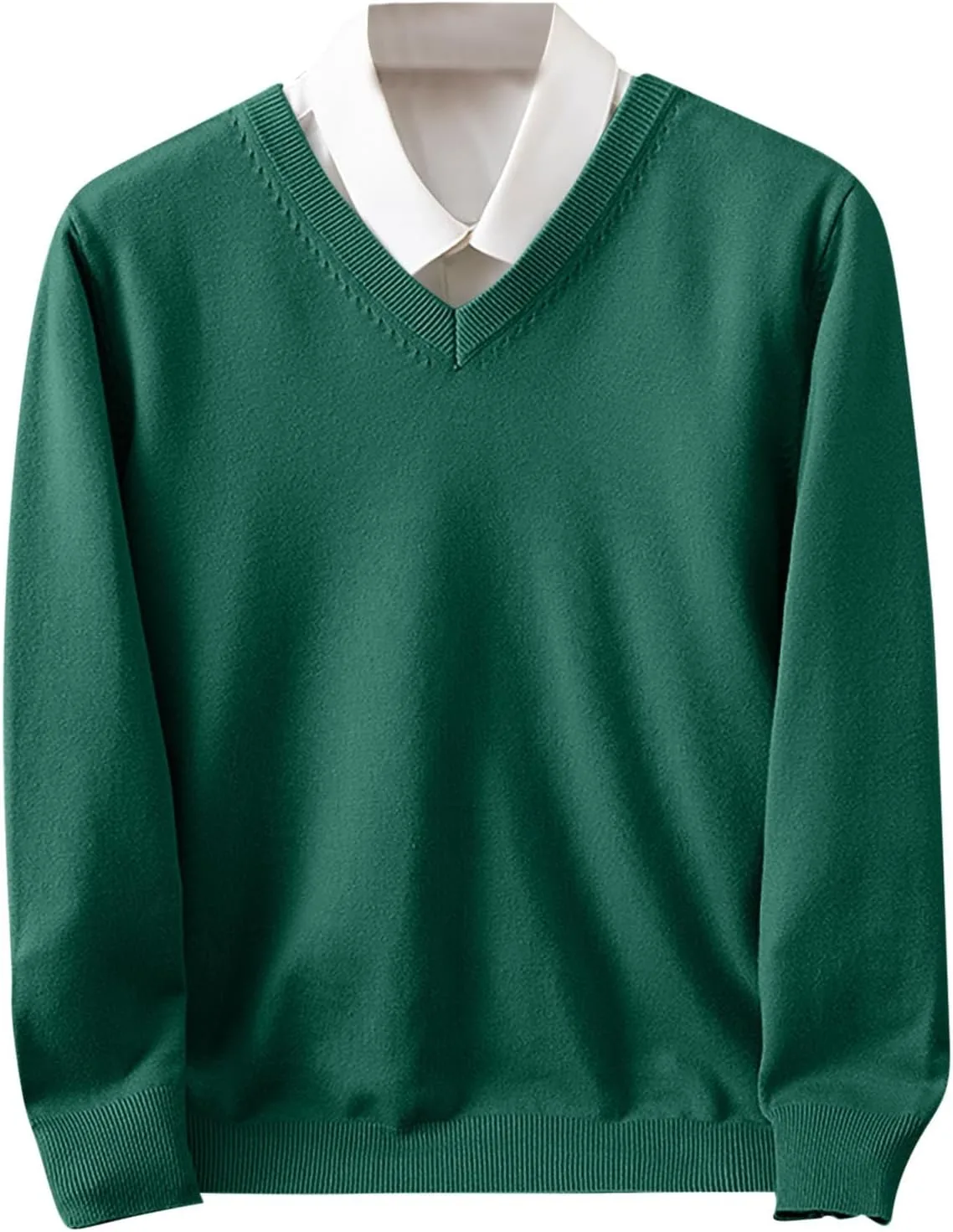 

Мужской свитер V-образным вырезом Slim Fit легкий