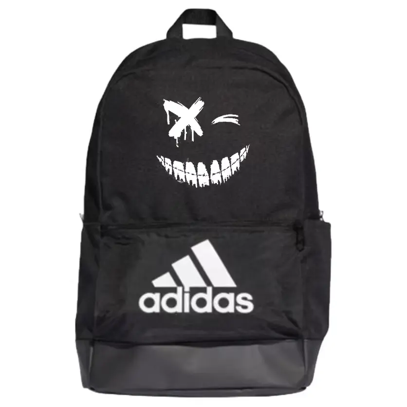 

Adidas Полиэстеровый рюкзак обычный унисекс черный, Demon Smiley Face 1