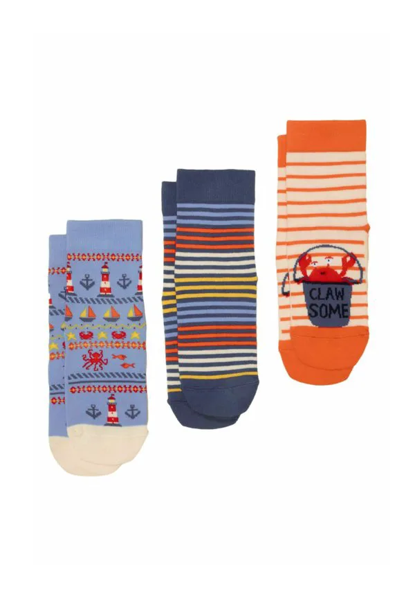 Носки для ног, упаковка из 3 пар. Joules, Blue Crab