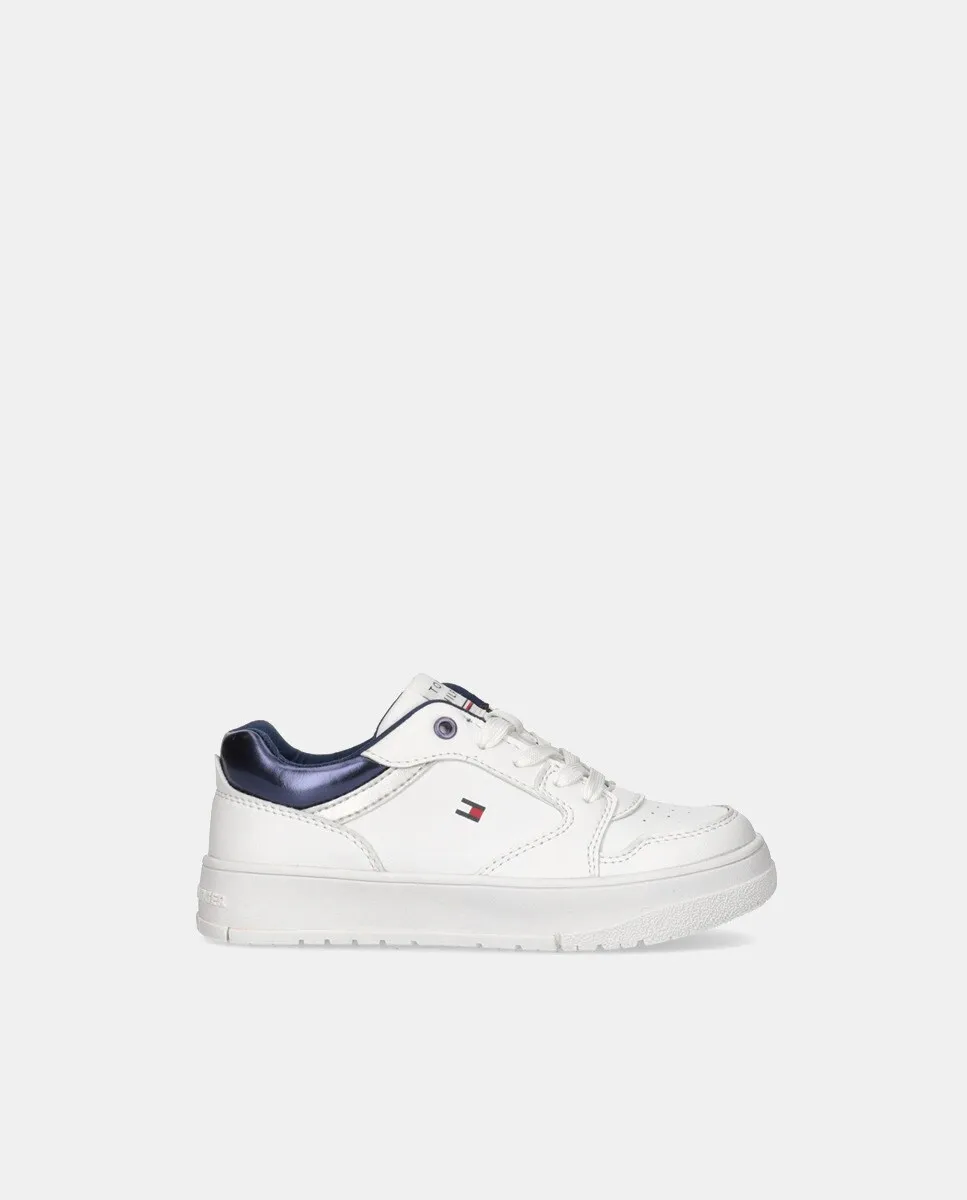 

Кроссовки-корзинки для девочек с низкой молнией Tommy Hilfiger, белый