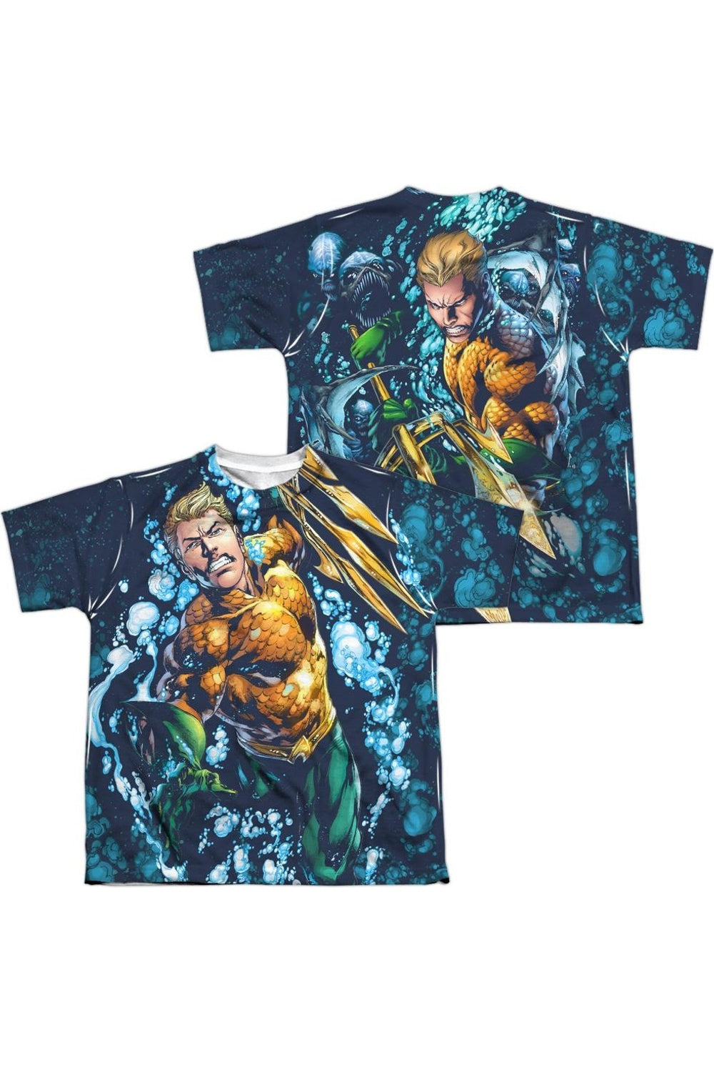 

Футболка с коротким рукавом для детей Justice League of America Trident (принт спереди и сзади) Gildan, белый