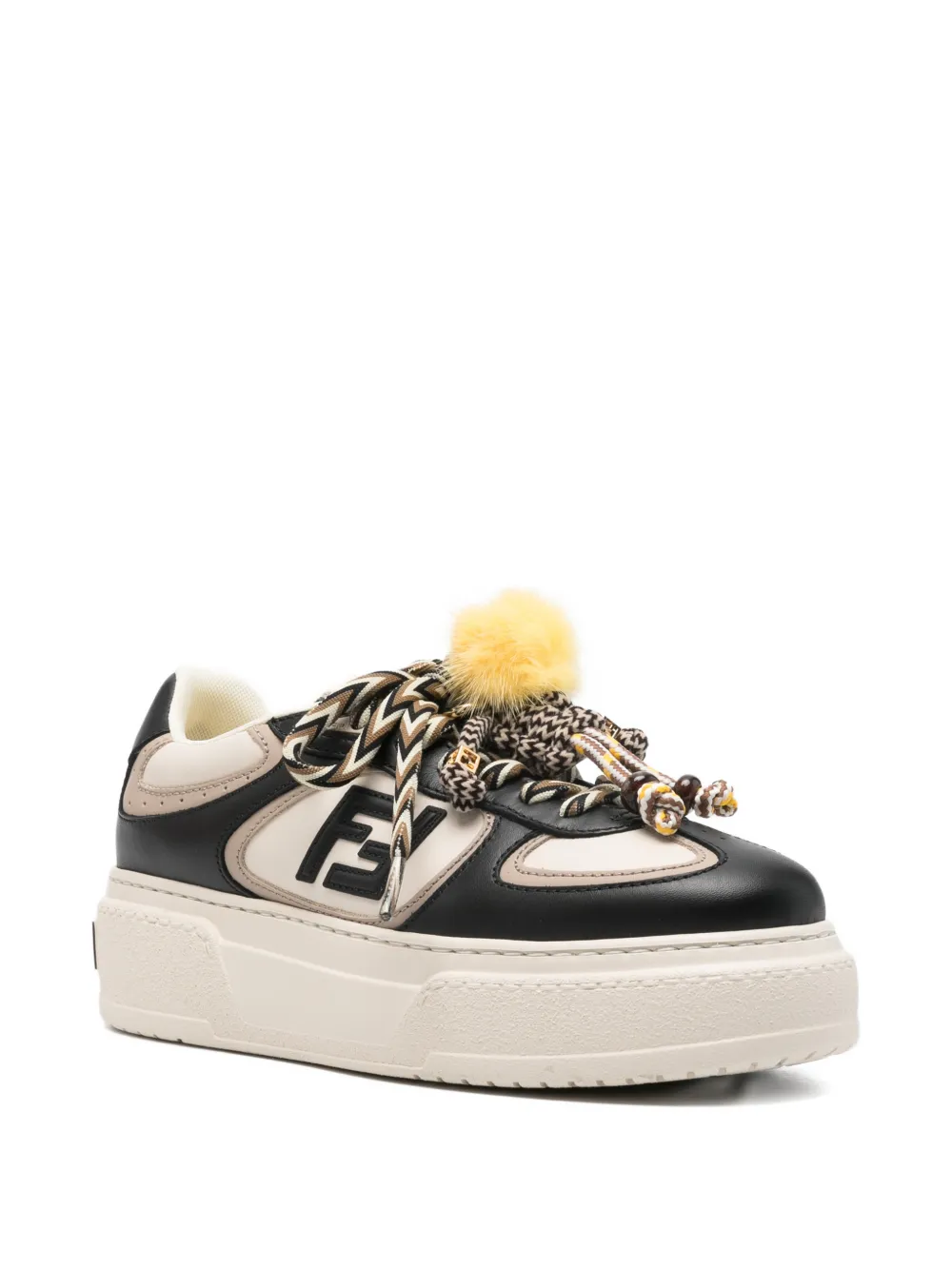 Кроссовки на платформе с логотипом Fendi, черный — фото 2
