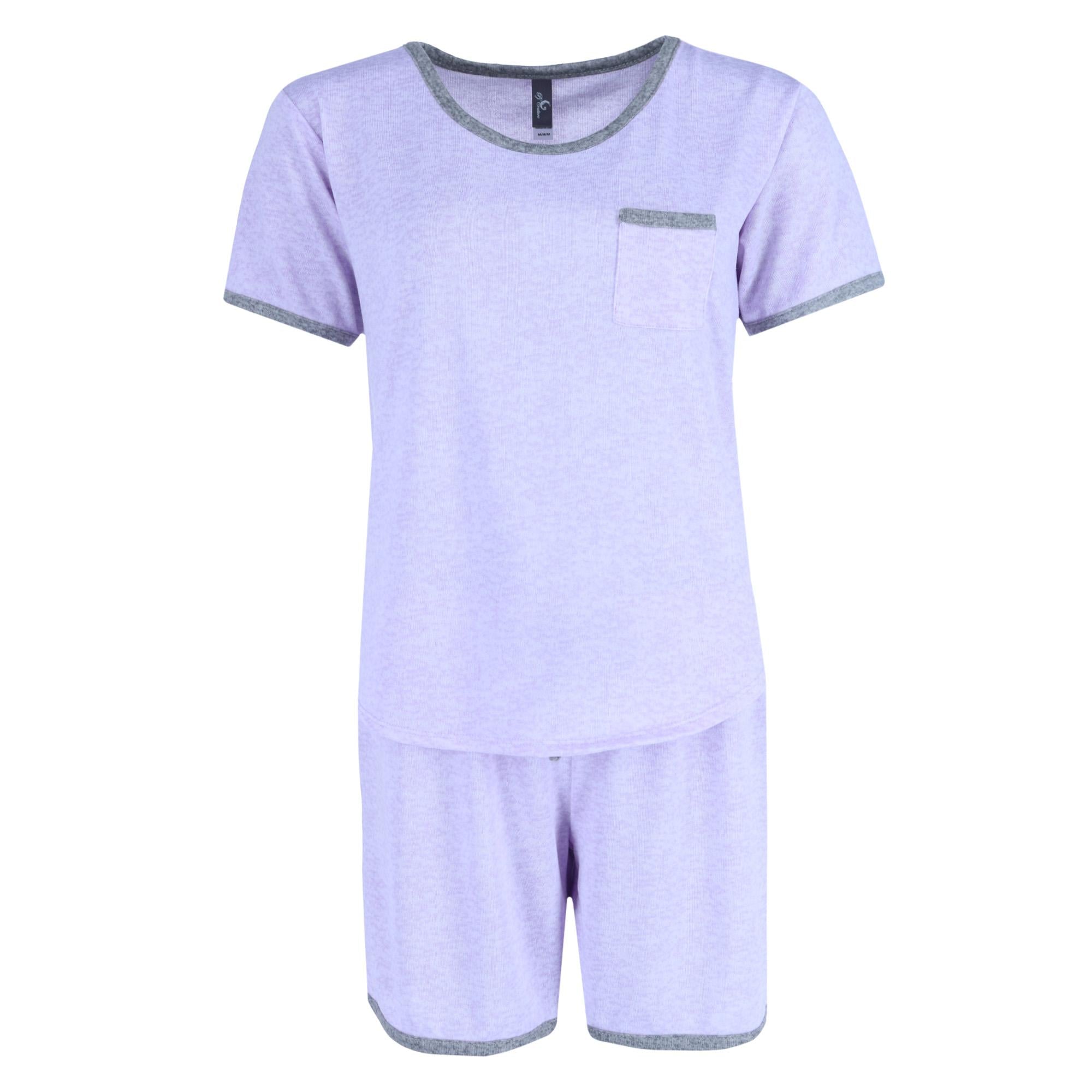 

Женский однотонный короткий пижамный комплект PJ Couture, фиолетовый