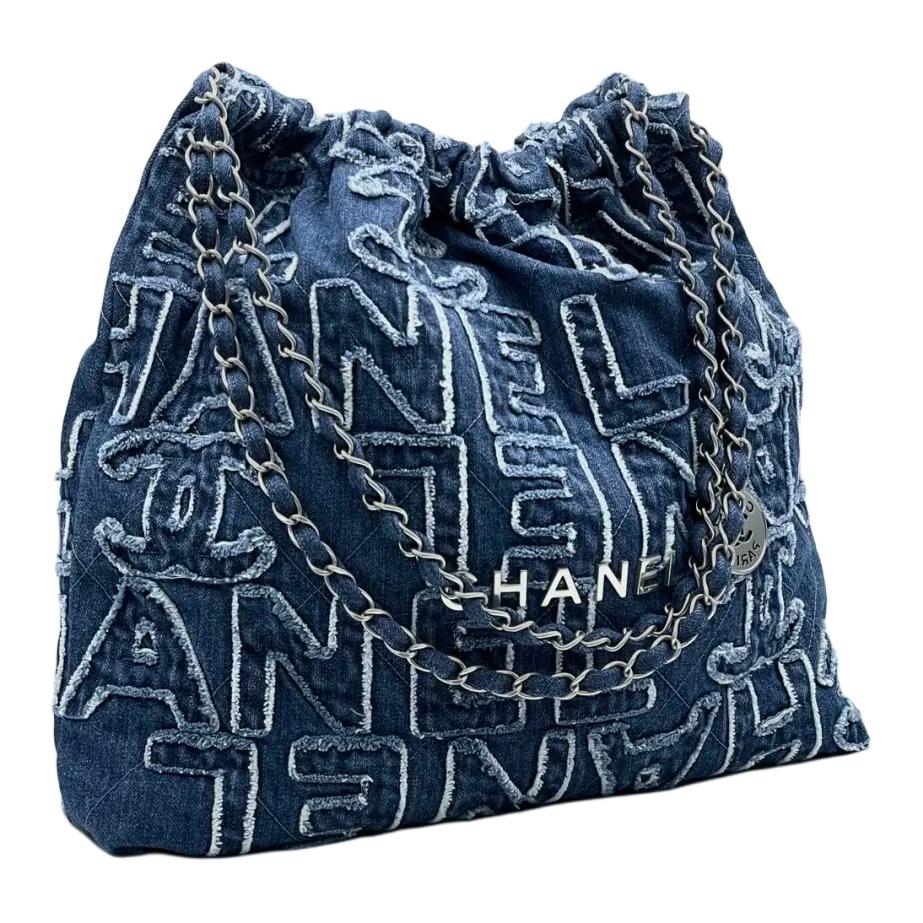 CHANEL Сумка 22Bag Denim, женская наплечная сумка Blue