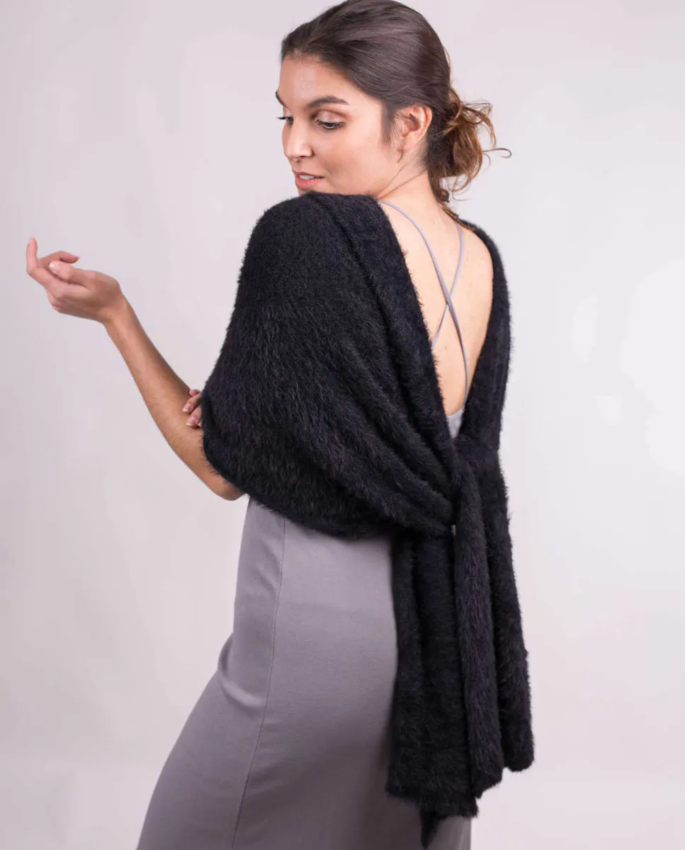 

Женская праздничная шаль черного цвета MR Complements, черный