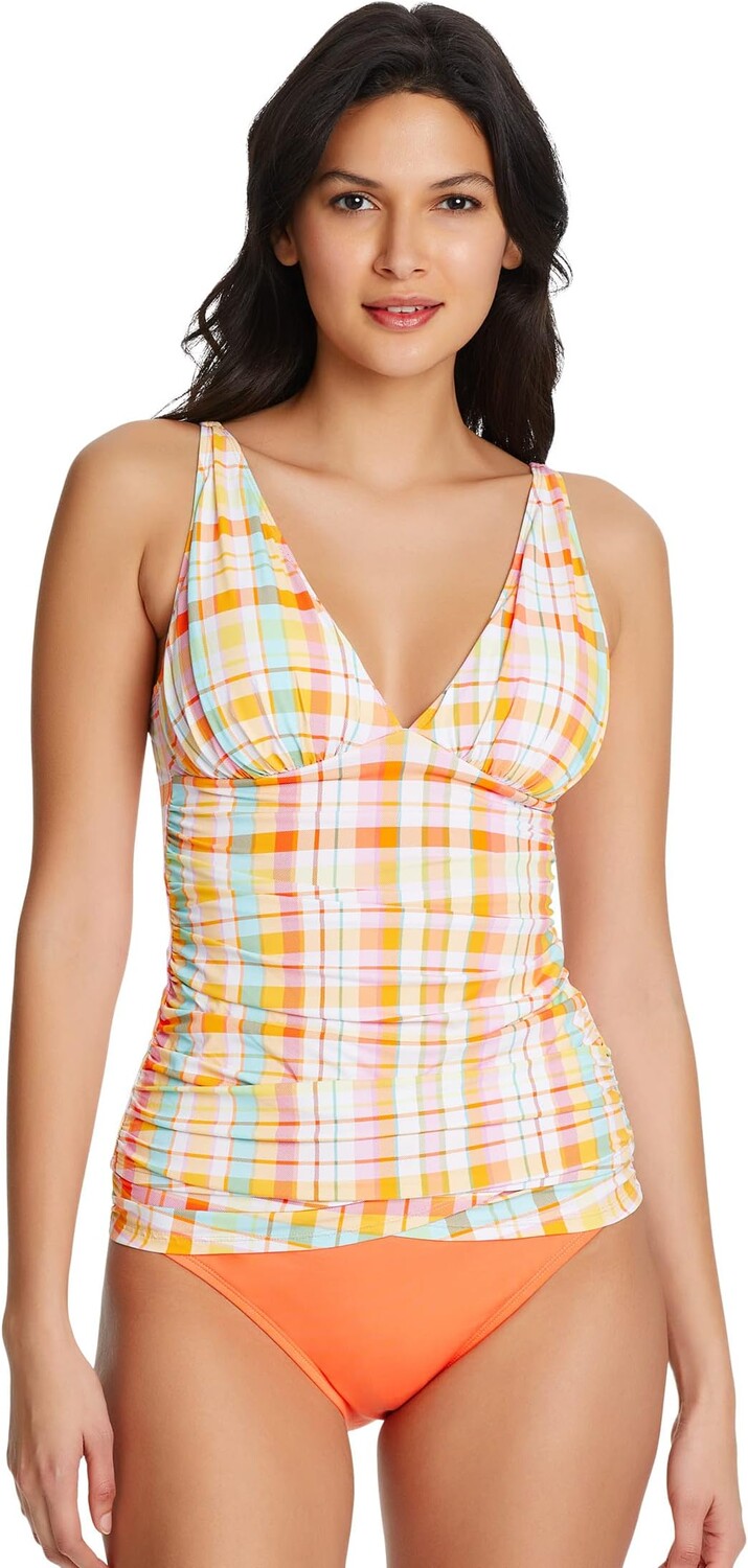 

Купальник Bleu Rod Beattie Hip To Be Square Over-the-Shoulder Tankini, разноцветный