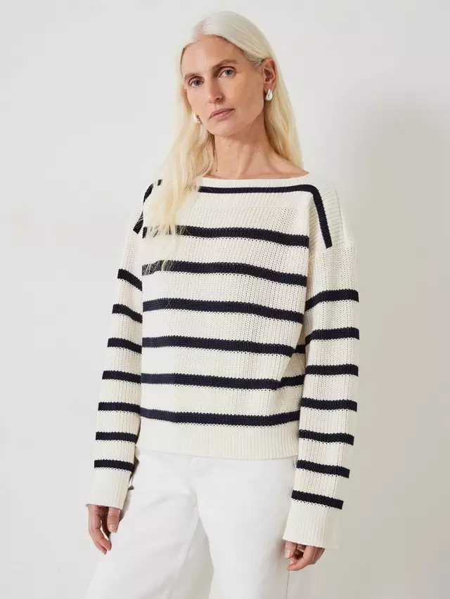 

Джемпер HUSH Aubrey Ribbed Open Knit, цвет ecru/navy/stripe