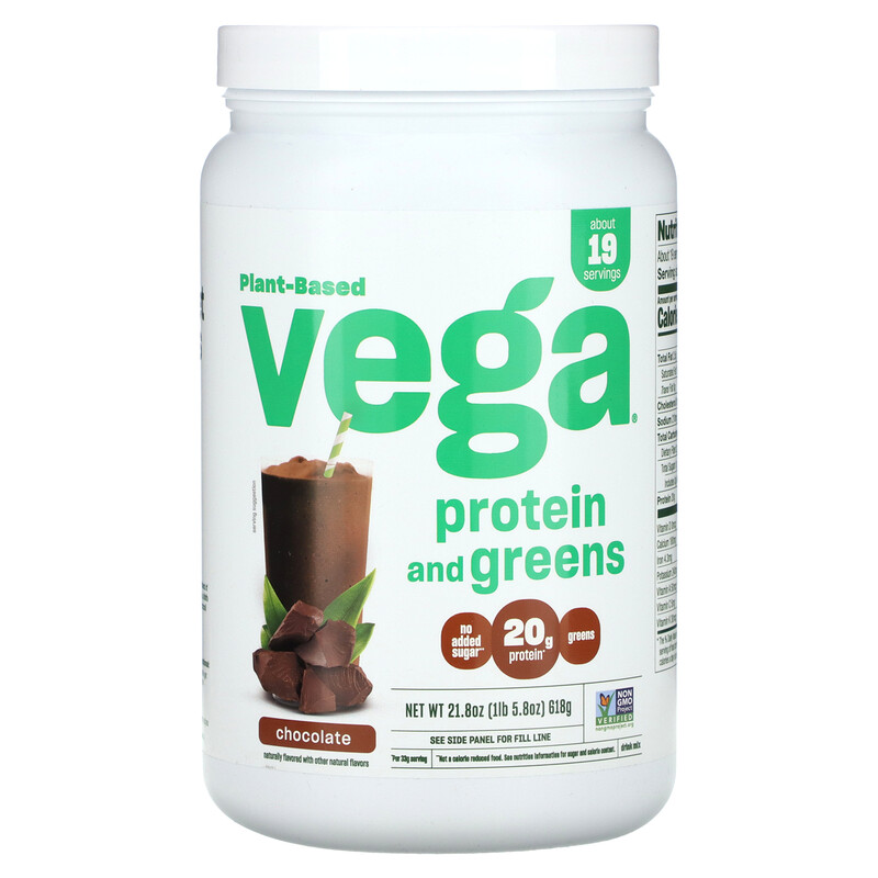 

Vega, Растительный белок и зелень, шоколад, 618 г (1 фунт)