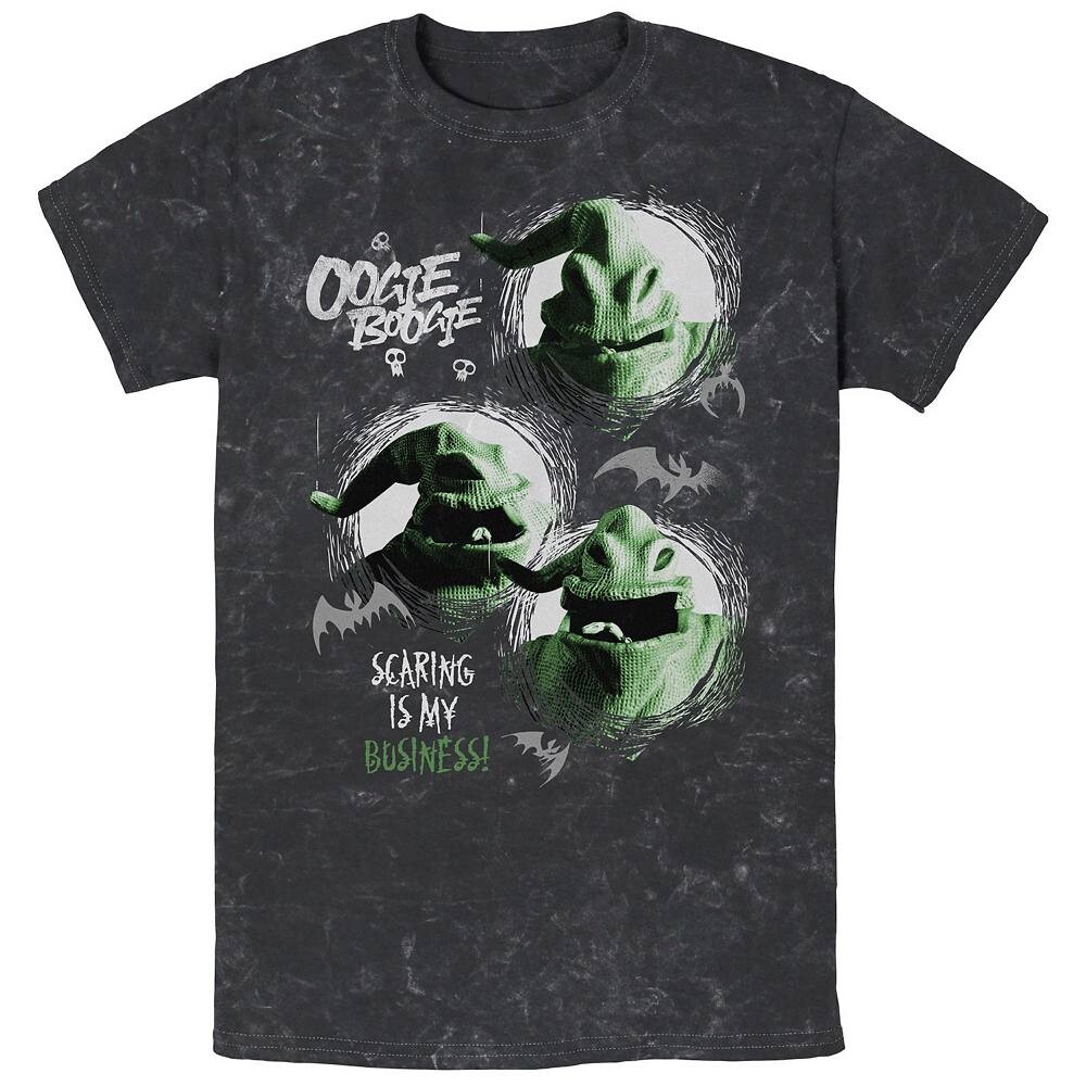 

Мужская футболка с рисунком Disney's «Кошмар перед Рождеством» Oogie Boogie Scaring Mineral Wash, черный
