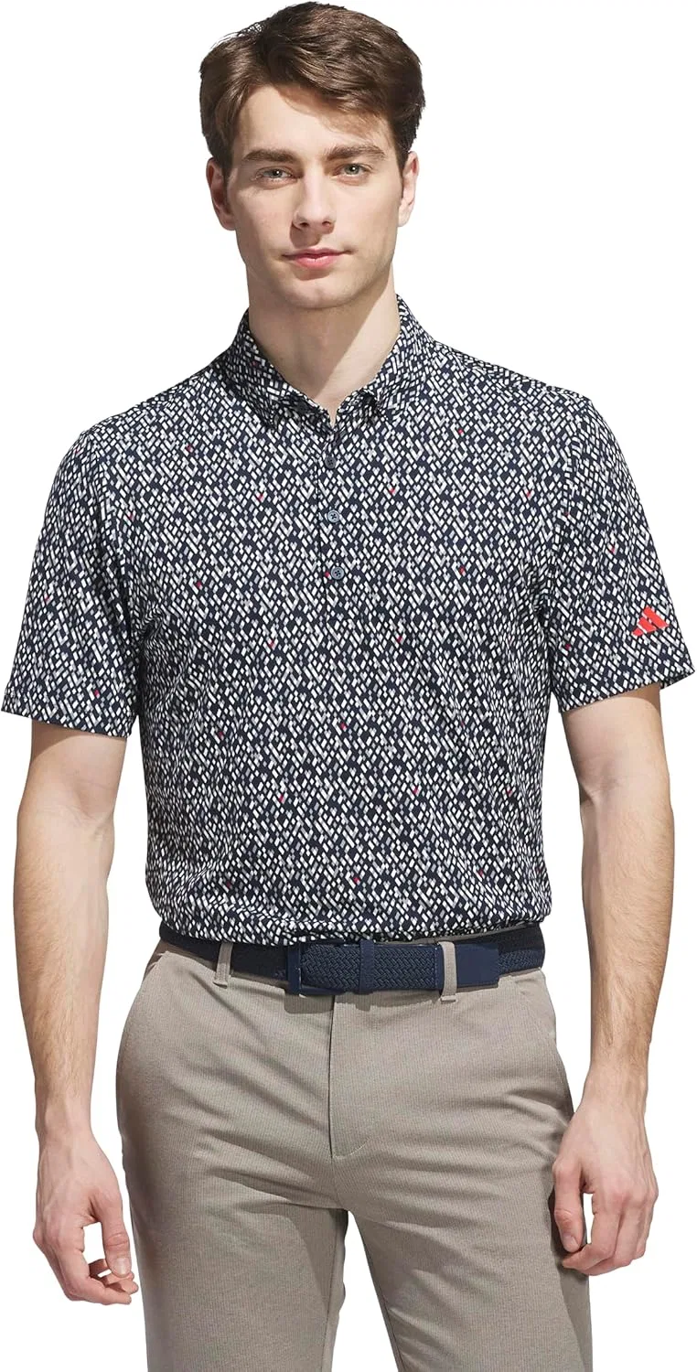 Футболка-поло Adidas Men's Ultimate365 Micro Argyle, темно-синий/белый — фото 2