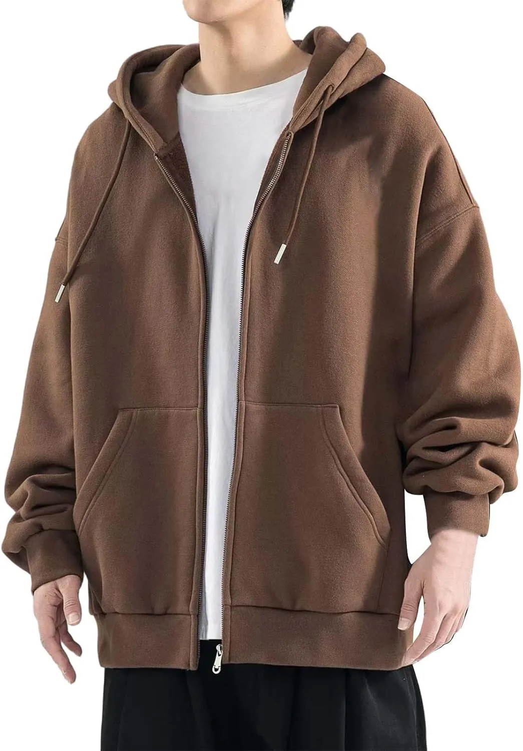 

Оверсайз худи для мужчин с молнией, свободного кроя, с карманом