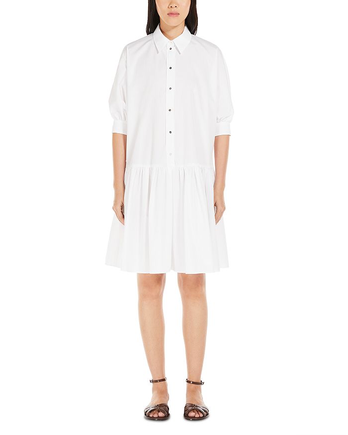 

Платье-рубашка с воланами Caronte Max Mara Studio, белый