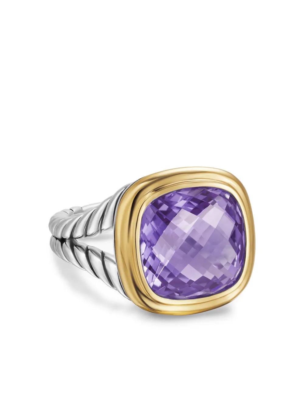 

Кольцо Albion из желтого золота и серебра с аметистом David Yurman, серебяный