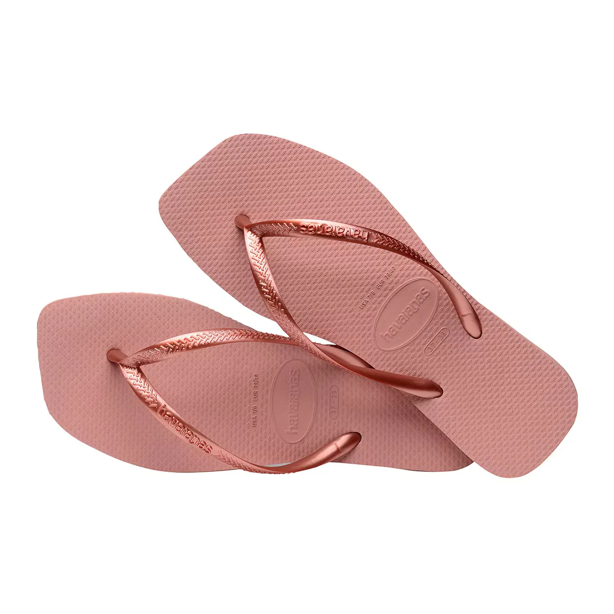 Квадратные женские шлепанцы Havaianas, цвет Rosa — фото 4