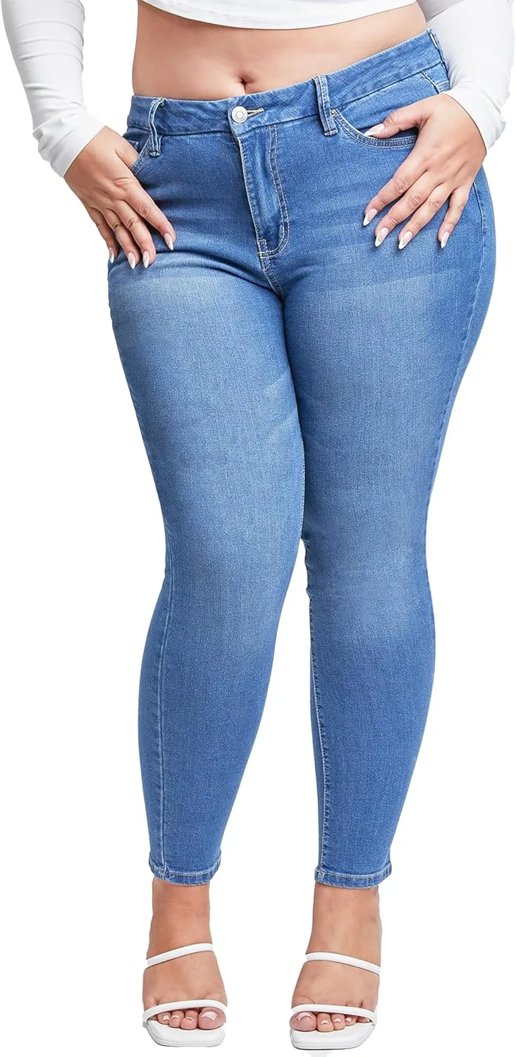 

YMI Women's Plus Size Sustainable Curvy Fit Skinny Jeans
