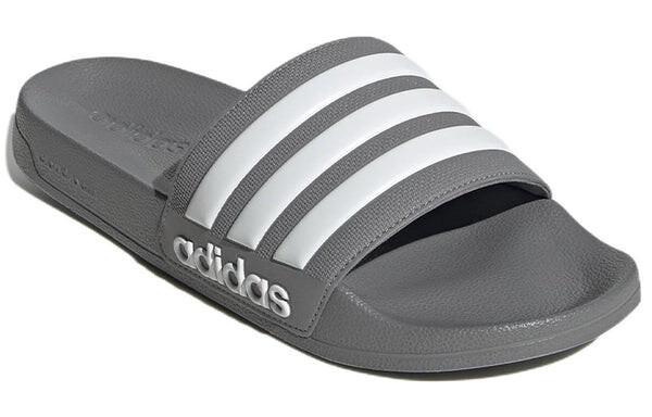 Тапочки adilette shower slides cozy wear-resistant gray slippers 'gray white' Adidas, серый — фото 3