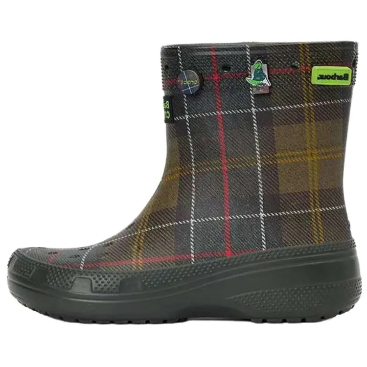 BARBOUR Ботильоны Crocs x Ankle Boots Unisex Green Brown Plaid