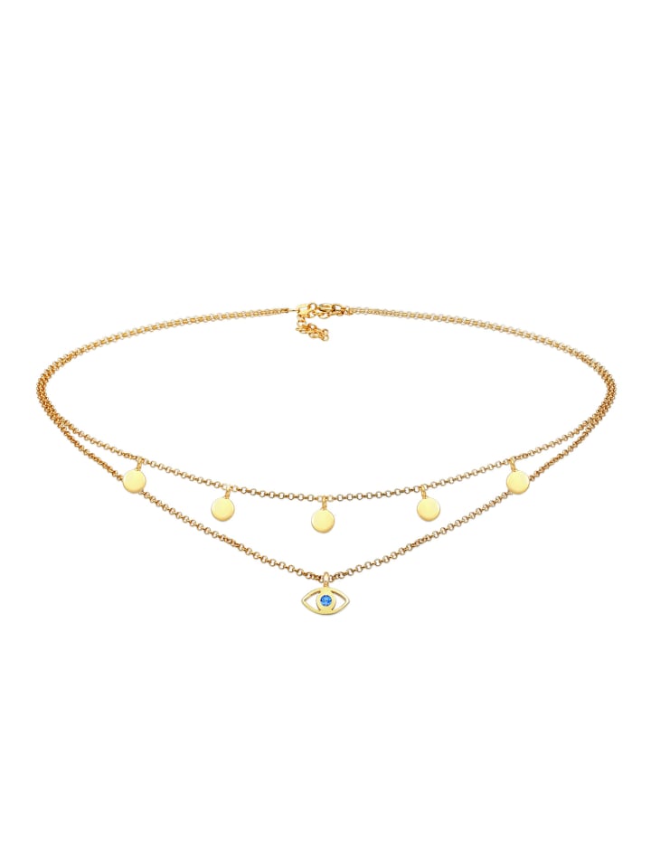 

Elli Колье из серебра 925 пробы с изображением «злого глаза», геометрический узор в золоте