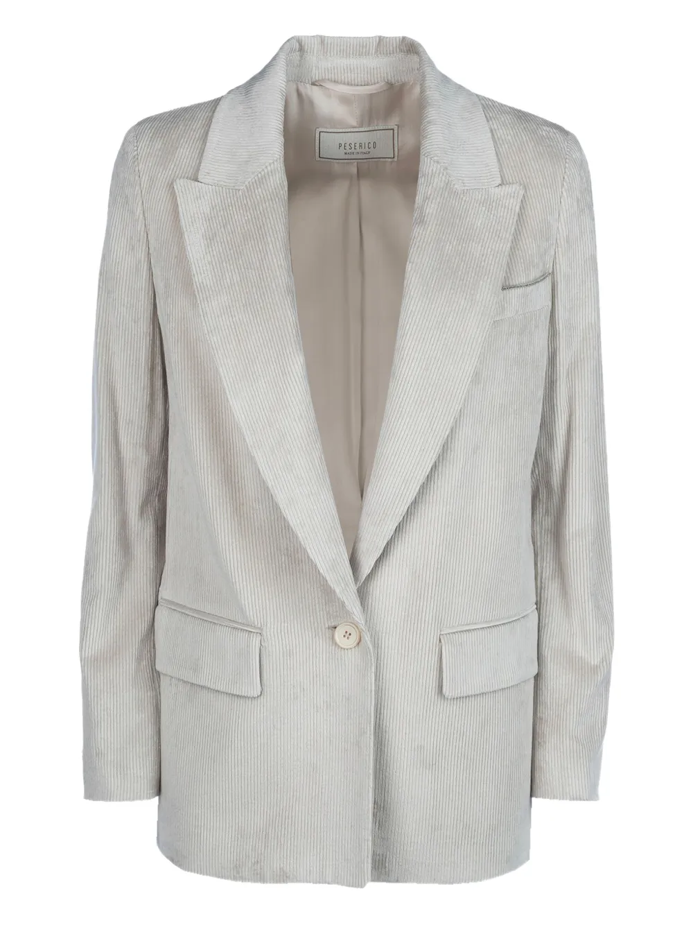 

Вельветовый пиджак на одной пуговице Peserico, нейтральный