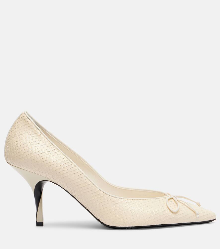 Туфли-лодочки из кожи с эффектом змеи Tourni Jacquemus, Light Ivory — фото 4