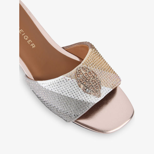 Сандалии плетеные Kurt Geiger London, серебряный / золотой — фото 3
