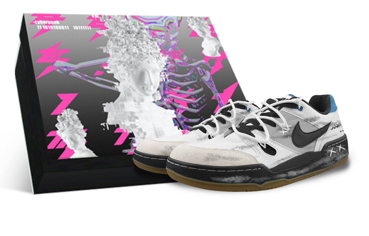 

Nike Полусилы лоу топ скейтборд обувь мужские black white gray