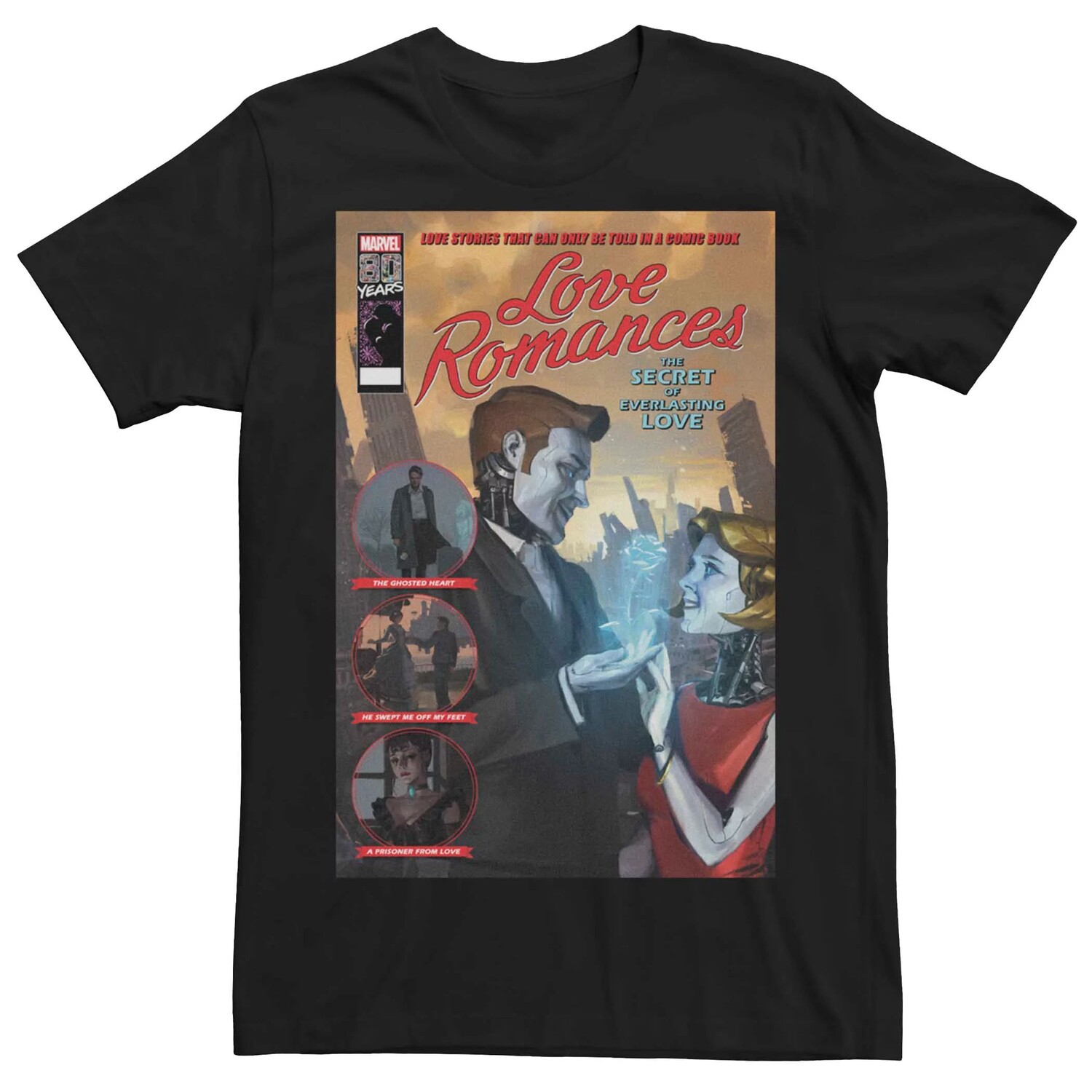 

Мужская футболка с обложкой комиксов Marvel Love Romances Licensed Character