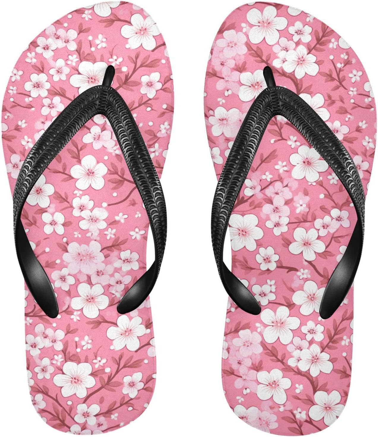 

Розовые сланцы с цветочным принтом, пляжные шлепанцы, резиновые нескользящие летние тапочки для мужчин и женщин, для прогулок Sinestour
