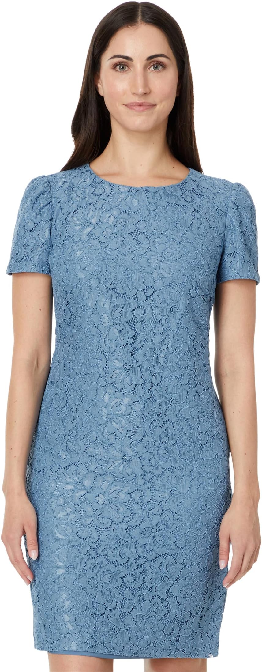 

Платье Lauren Ralph Lauren Lace Puff-Sleeve Cocktail Dress, цвет Pale Azure