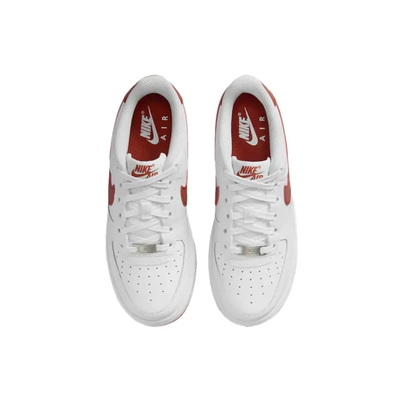 Кроссовки для скейтбординга Nike Air Force 1 противоскользящие износостойкие низкие детские белый/красный дракон — фото 4