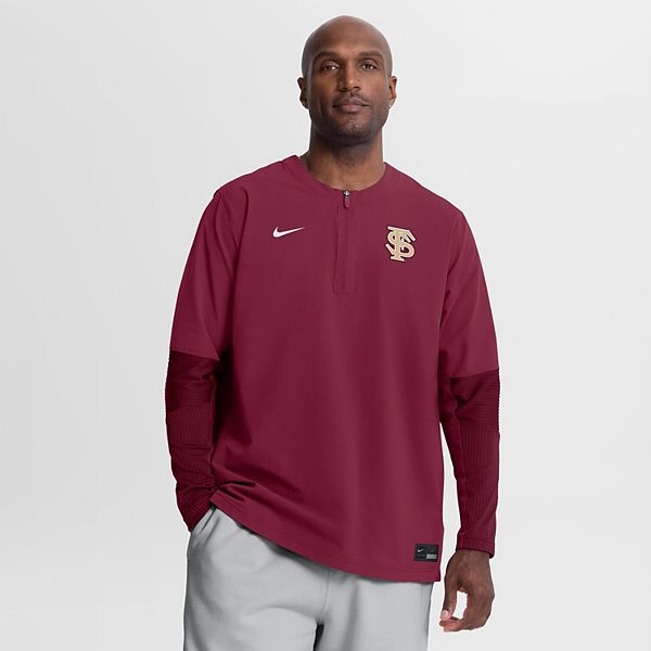 Мужская ветровка quarter-zip long sleeve dri-fit garnet florida state seminoles dugout Nike — фото 2