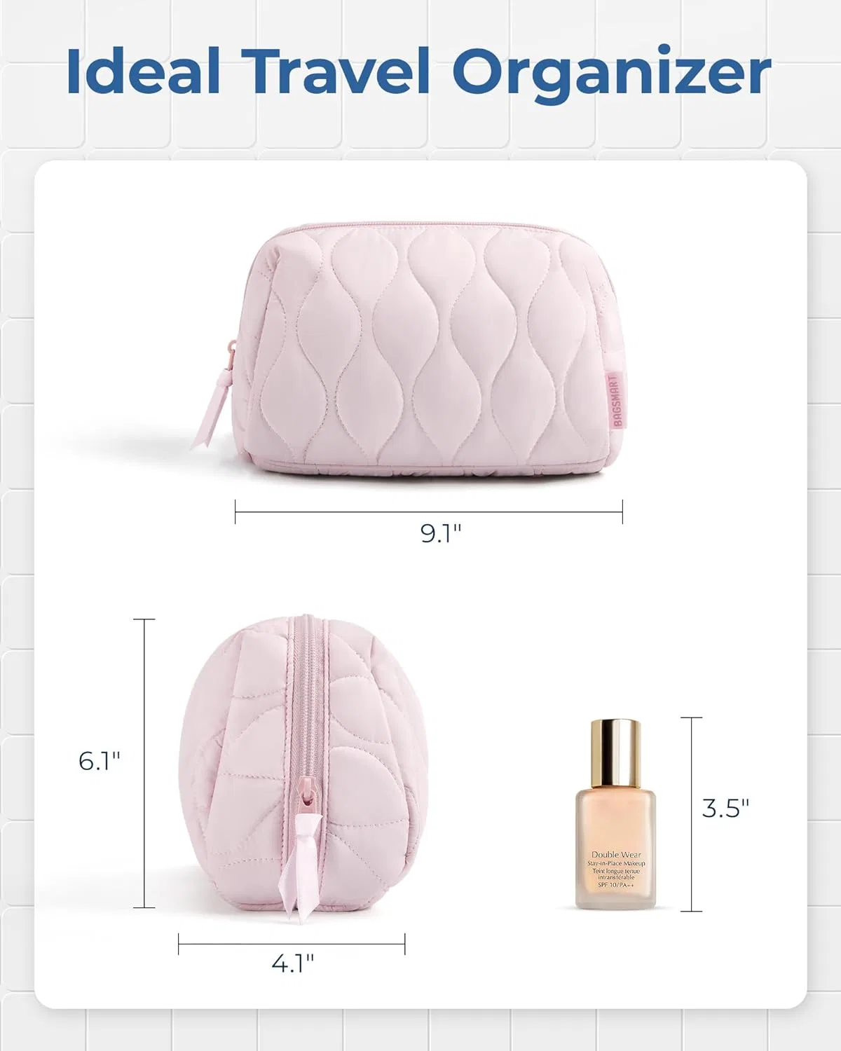 Косметичка-органайзер «Makeup Bag» с широким отверстием от BAGSMART Bagsmart, Black — фото 2