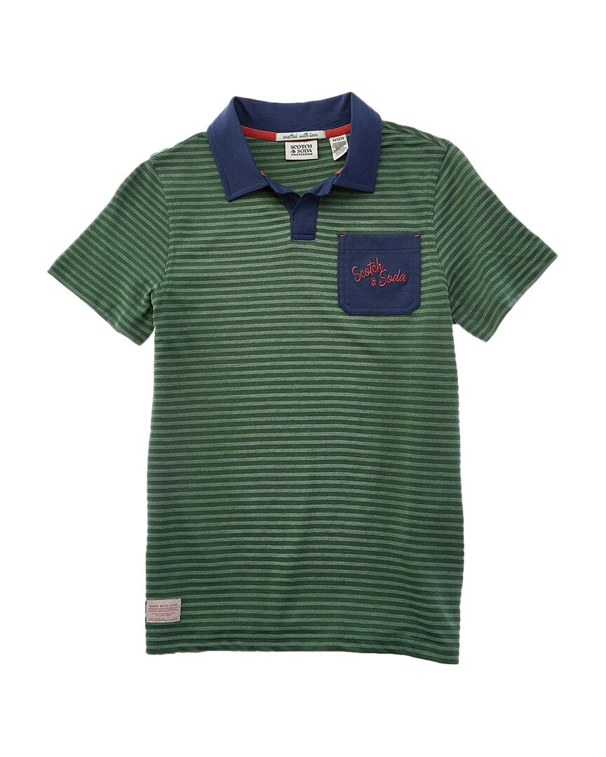 

Scotch & Soda Джонни Поло с отложным воротником, зеленый