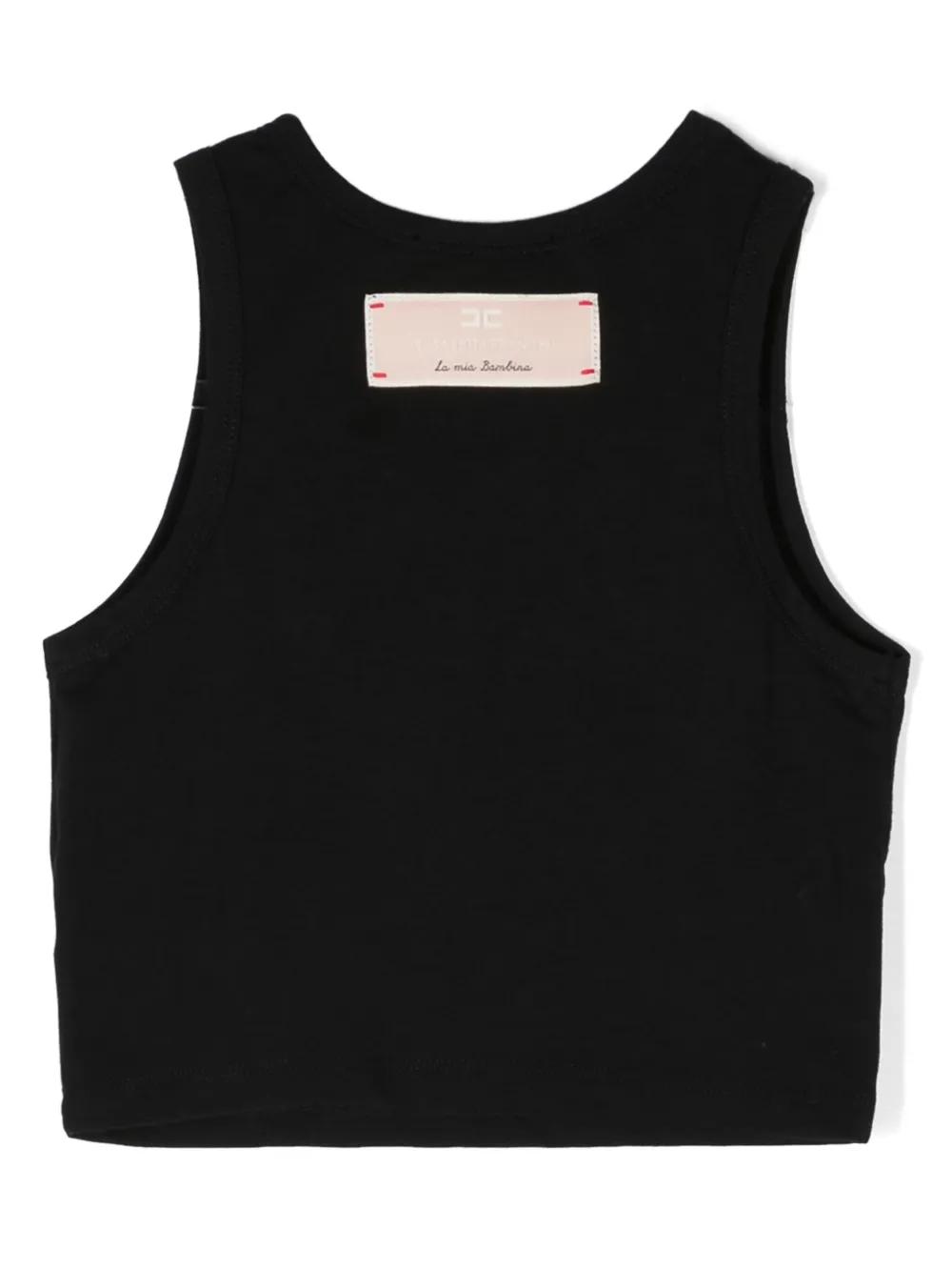 Топ из джерси с тисненым логотипом Elisabetta Franchi La Mia Bambina, черный — фото 2