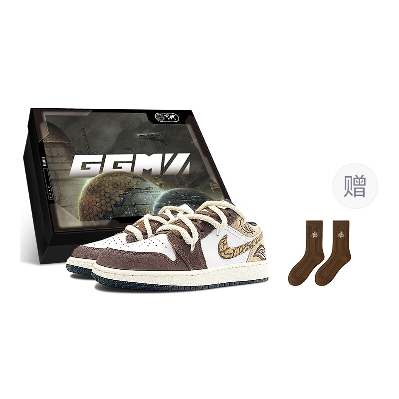 

Кроссовки Air Jordan 1 Vintage Basketball Shoes Women's Low-top White/Brown, белый