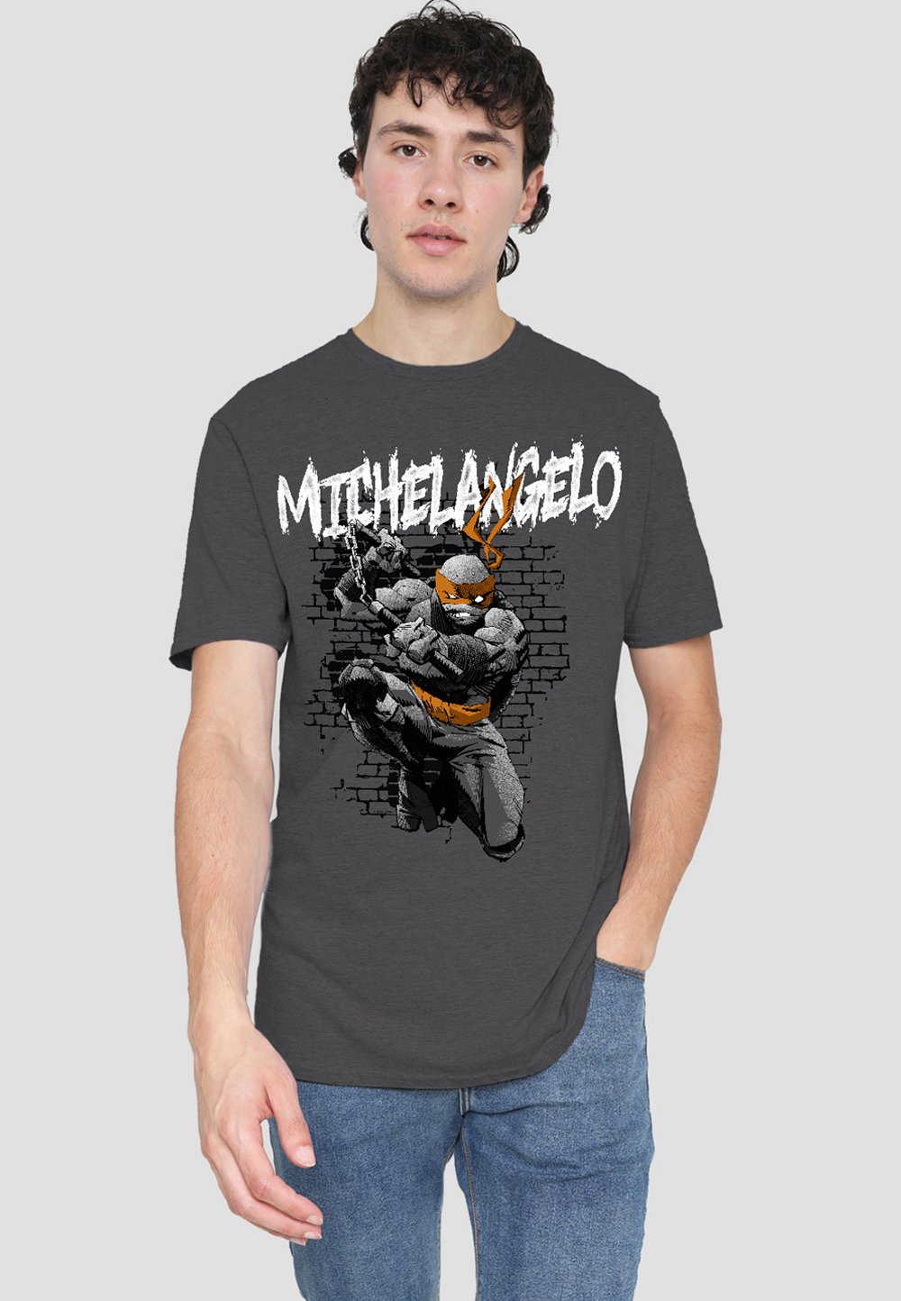 

Футболка с принтом TEENAGE MUTANT NINJA TURTLES MICHELANGELO Cotton Soul, антрацит