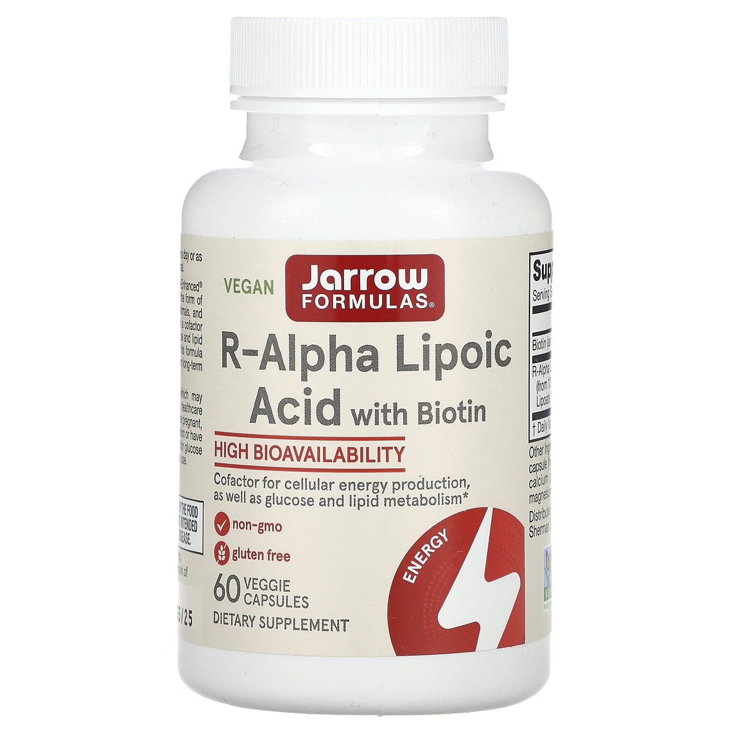 

Jarrow Formulas R-альфа липоевая кислота + биотин 60 вегетарианских капсул