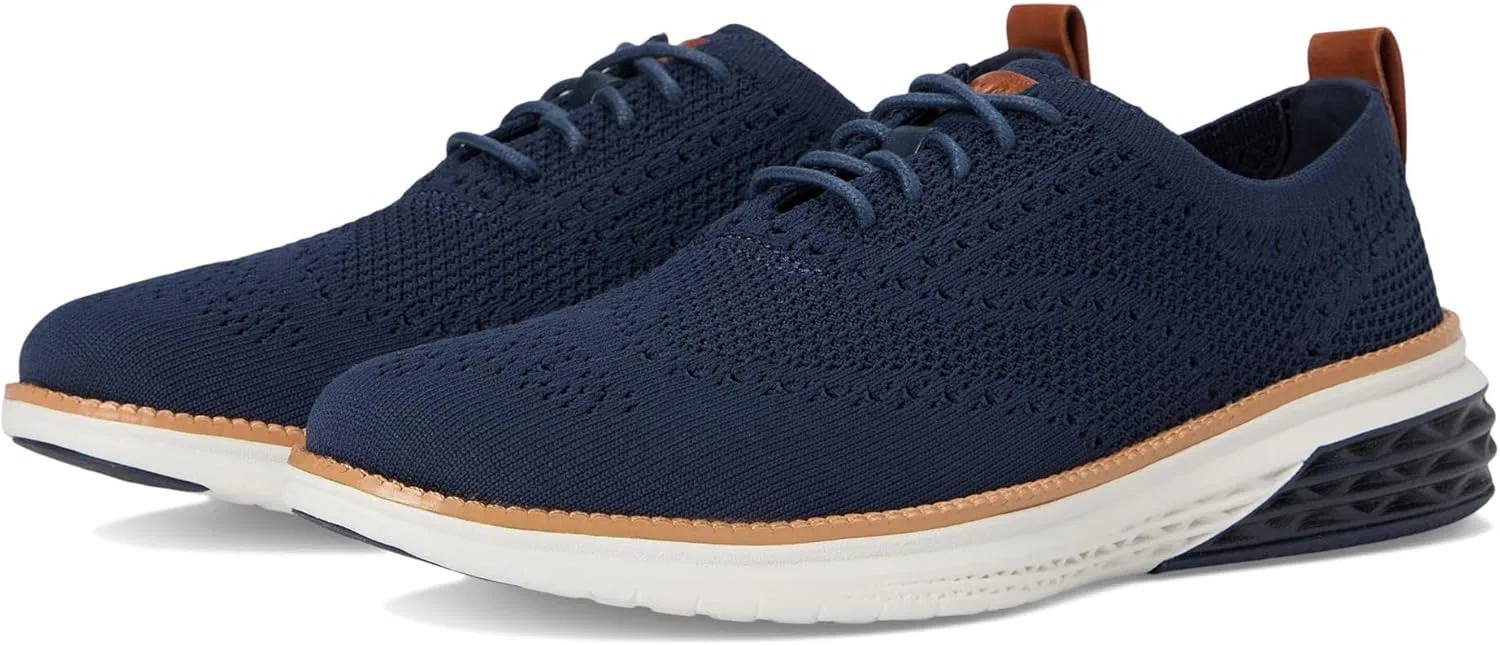 Мужские туфли Cole Haan Grand Hurrion Stitchlite Wingtip Oxford, темно-синий/бежевый — фото 2