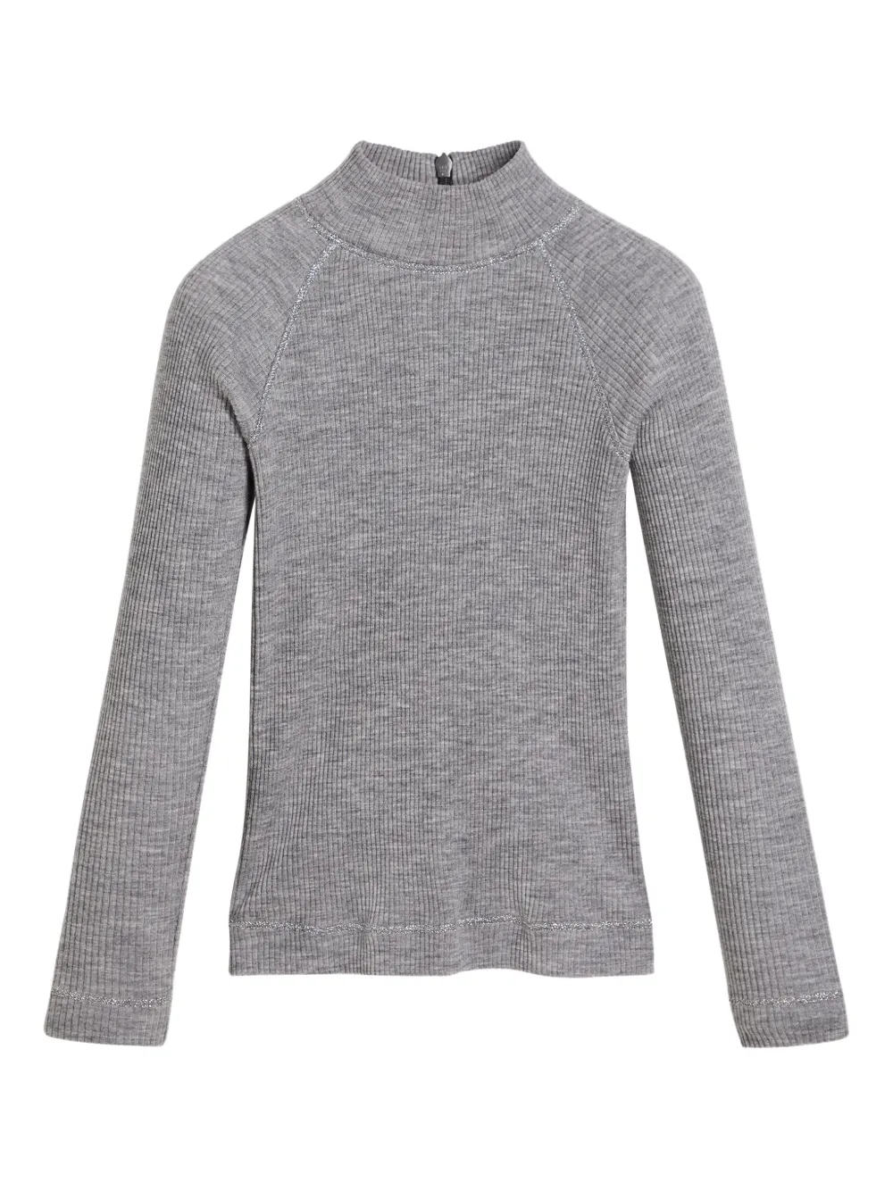 

Топ в рубчик с высоким воротником Brunello Cucinelli Kids, серый