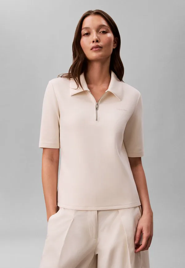 Рубашка-Поло spacer с половинной молнией Calvin Klein, Tofu