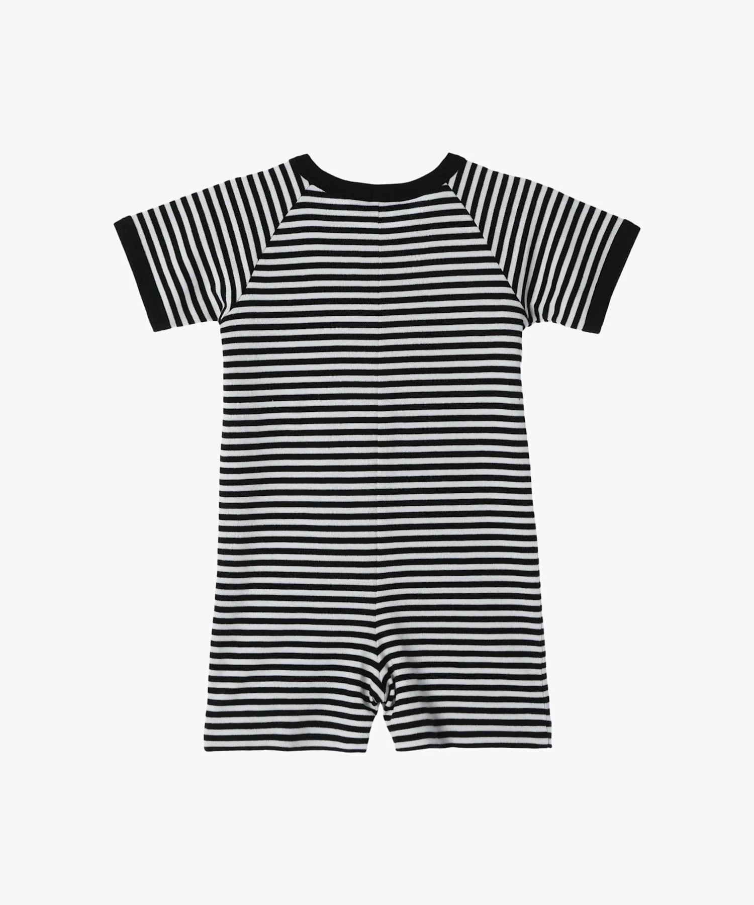 Детский тонкий хлопковый комбинезон в полоску с короткими рукавами Agnes b. ENFANT, Black — фото 2