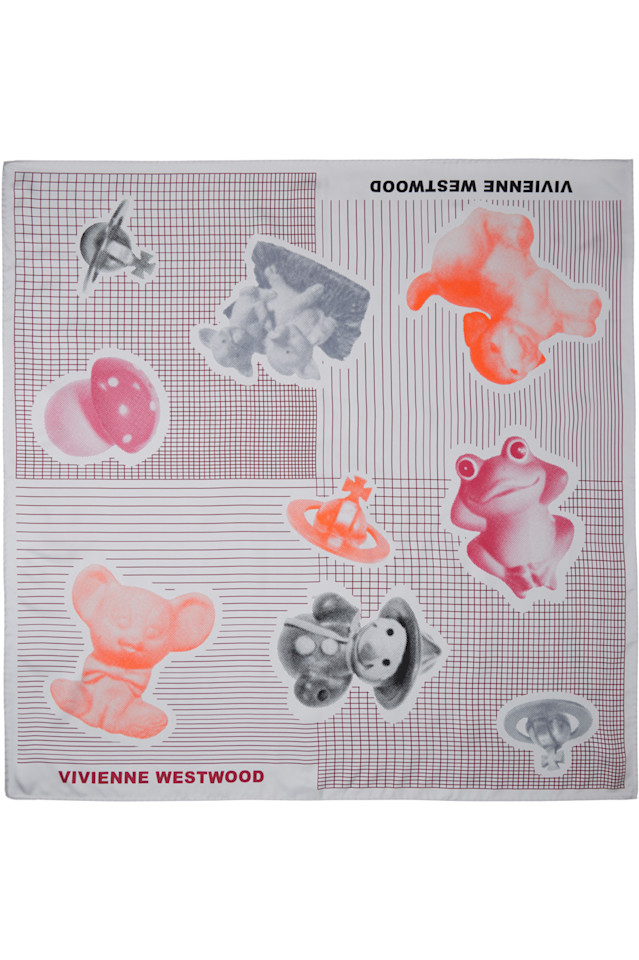

Фигурный квадратный платок Vivienne Westwood, серый